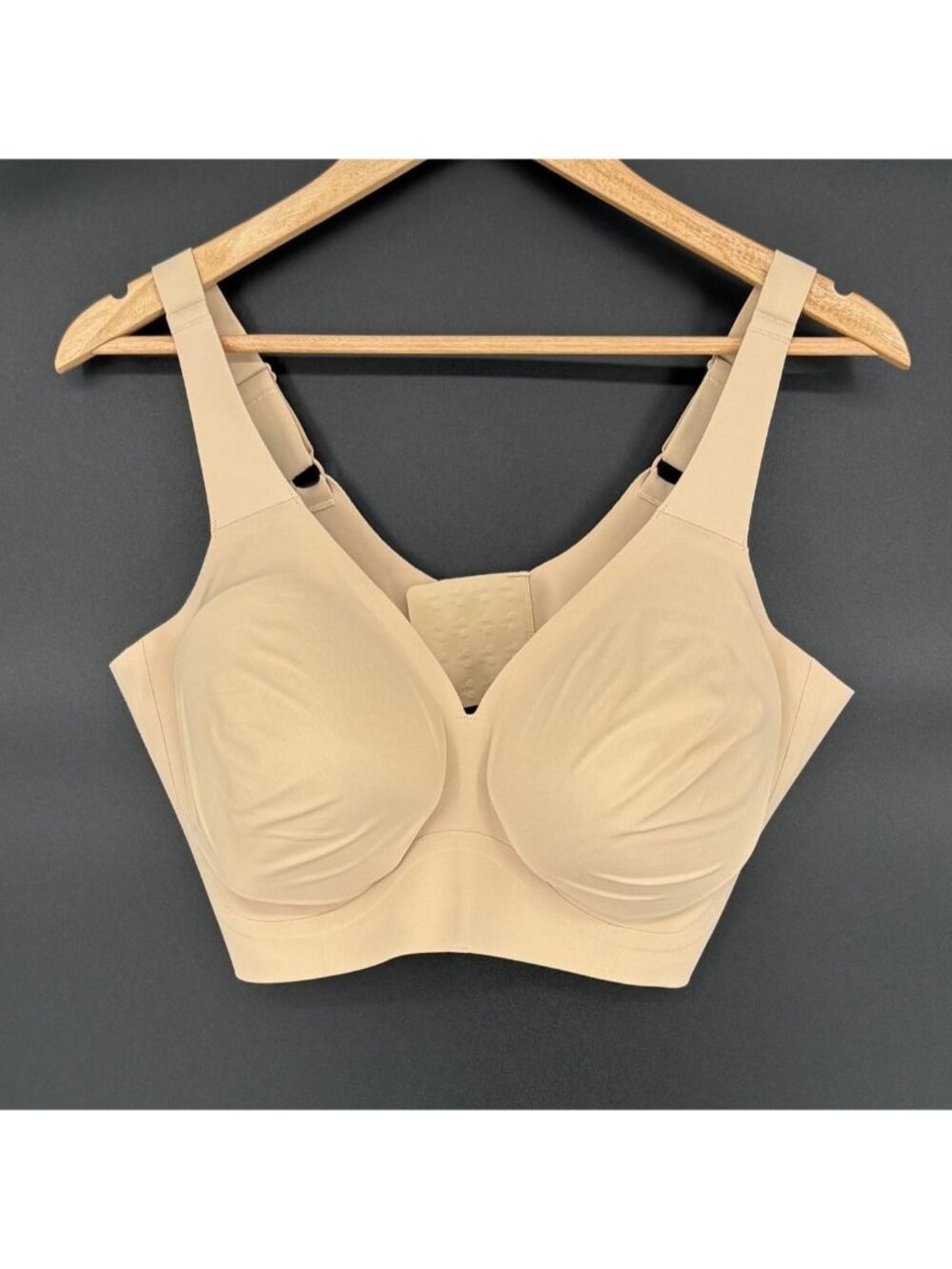 Evelyn & Bobbie The Starlette Plunge Bra 2XL Beige Nude Wireless Full Coverage
